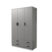 3 Door 4 Drawer Wardrobe With Hanging Rail And Storage Shelf Grey Ash Grey Carcass & Cool Grey Door 1
