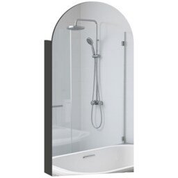 HOMCOM Bathroom Mirror Cabinet with Adjustable Glass Shelves, Black Black