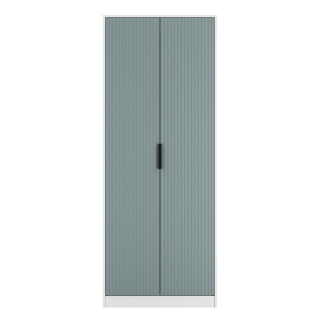 Menai Tall Double Wardrobe in Duck & White Matt (Ready Assembled) Blue Duck & White Matt