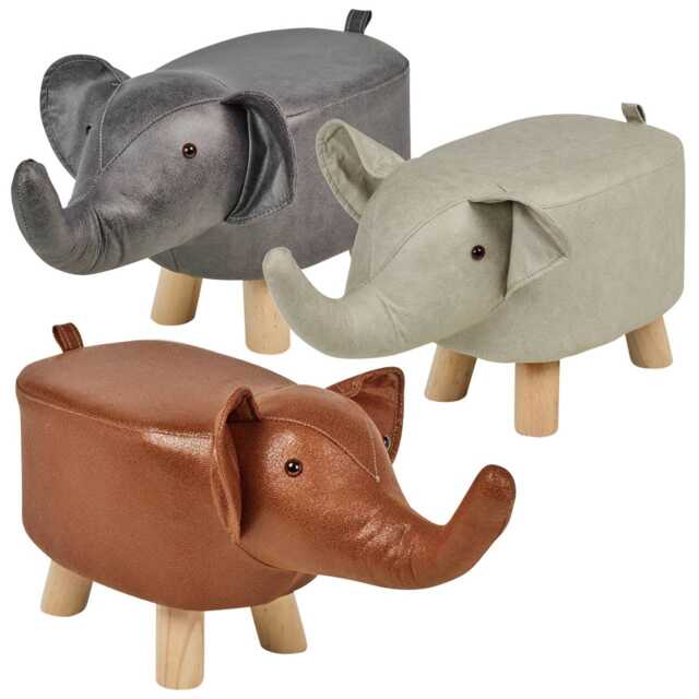 Children's Elephant Stool Seat Grey 1