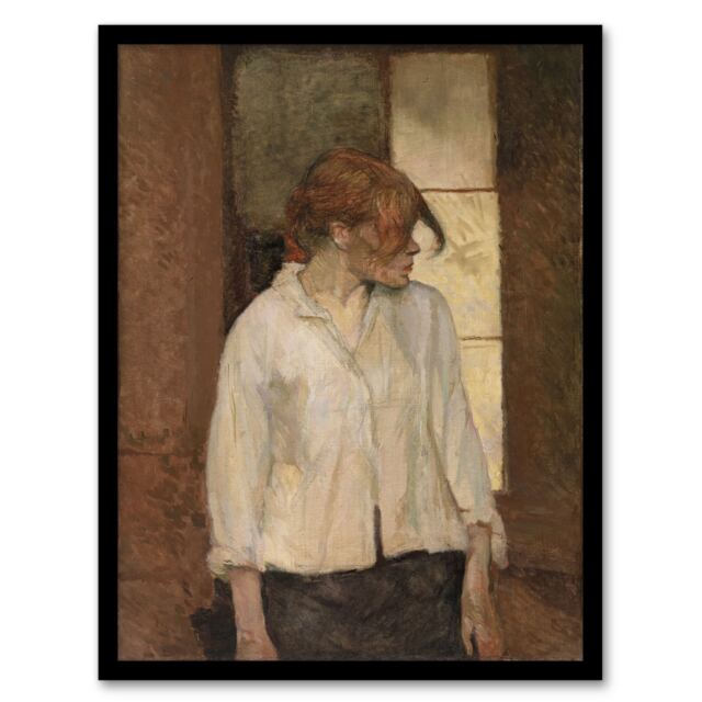 "Montrouge Rosa La Rouge Vintage Framed Wall Art Print Toulouse Lautrec 12x16"""