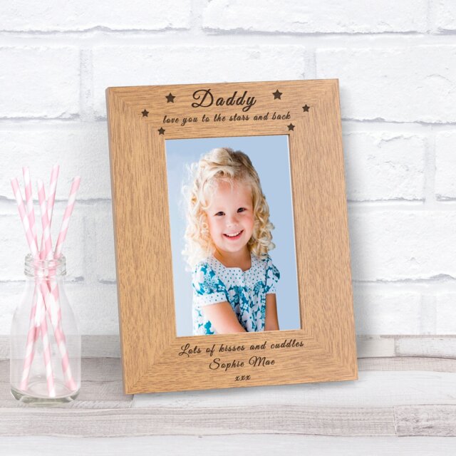 Personalised Love you to the Stars and Back Wood Picture Frame 6x4 Dad