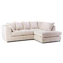 CHICAGO RIGHT HAND FACING JUMBO CORD CORNER SOFA LOUNGE IN CREAM