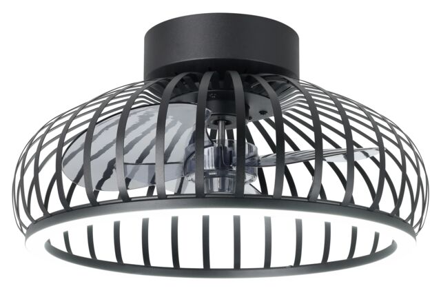 EGLO Mogano Steel Ceiling Light With Fan, Black