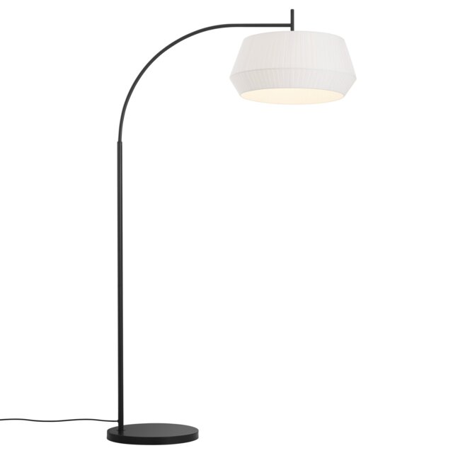 Nordlux Dicte Indoor Floor Lamp White Textile E27 Hand Pleated - Mains Powered, IP20