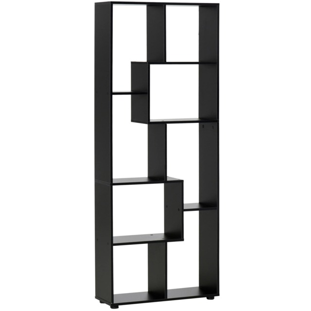 HOMCOM Bookshelf, Tall Bookcase, Modern Room Divider, 8 Cube Storage Unit, Freestanding Storage Shelf for Living Room, Bedroom, Home Office, 70 x 24 x 178 cm, Black