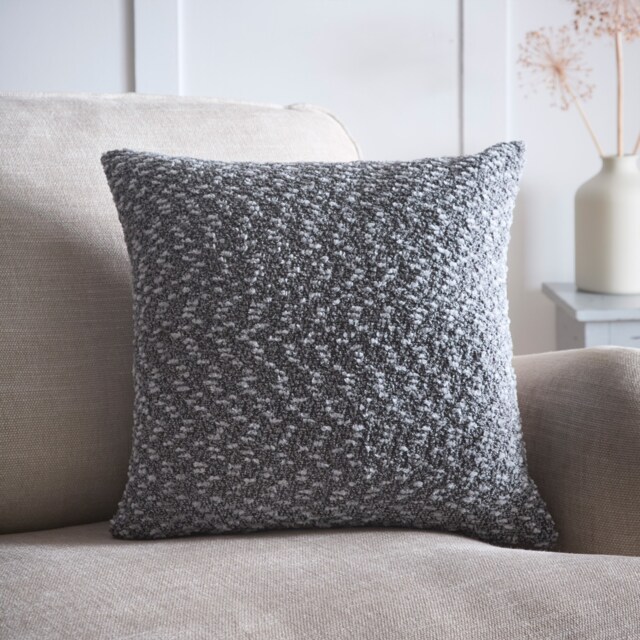 Portfolio Home Boucle Grey Textured Filled Cushion 45x45cm