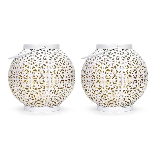 ValueLights Solar White Outdoor Lantern White