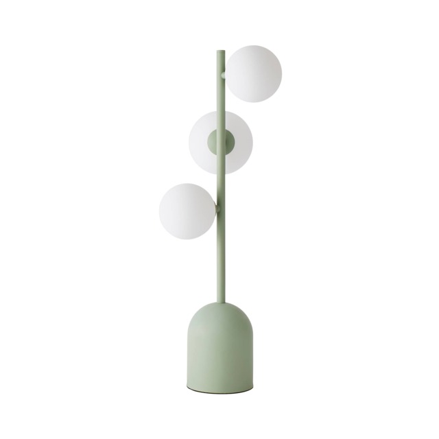 ValueLights Marlow Sage Green Opaque Glass Globe 3 Way Table Lamp Green