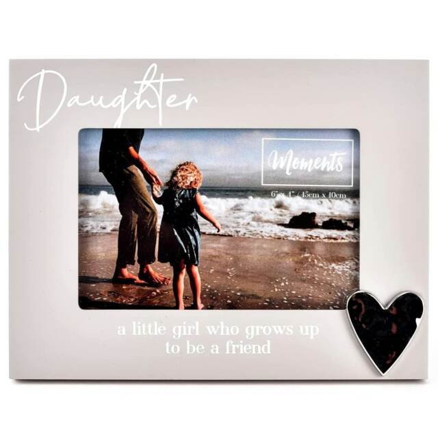 Moments Wooden Photo Frame With Heart 6x4 - Daughter FW751DAU Multi One Size