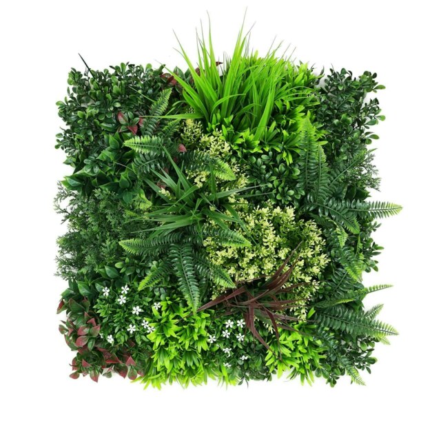 True Products Premium Artificial Living Wall Green Plant Panel 50cm x 50cm - Carnival D
