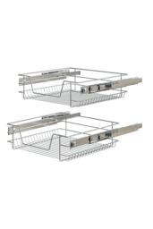 Living and Home 2Pcs Metal Sliding Pull Out Wire Basket Organizer For 500mm Cabinet Silver