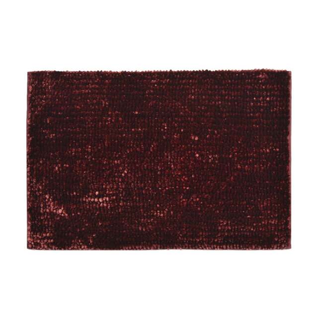 Velvet Chenille Bobble Bath Mat - Bordeaux