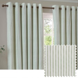 Yard Hebden Cotton Eyelet Curtain Pair, Eucalyptus, 229 cm x 229 cm Green Eucalptus