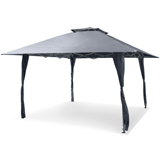 COSTWAY 395 x 395 cm Canopy Tent Outdoor Pop up Gazebo Grey