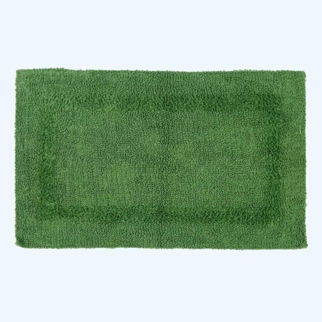 Homescapes Luxury Reversible Cotton Bath Mat - Fern Green Fern Green