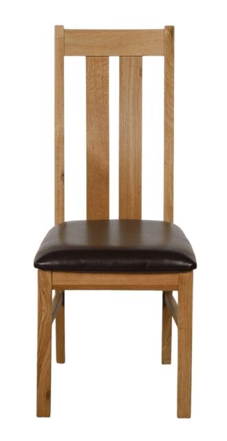 Princeton Solid Oak Dining Chairs for Dining Room or Kitchen Brown Brown