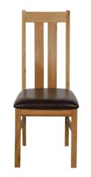 Princeton Solid Oak Dining Chairs for Dining Room or Kitchen Brown Brown