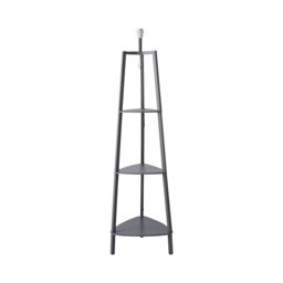 ValueLights Hiru Painted Tripod Shelved Grey Floor Lamp Base Grey