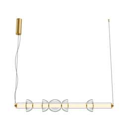 Cosmo Modern Bar Pendant Ceiling Light Brass 3000K 4800lm Glass Shade