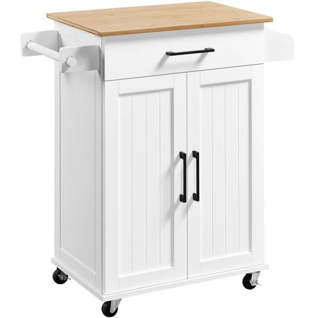 Yaheetech Kitchen Island Cart with Spice Rack Storage