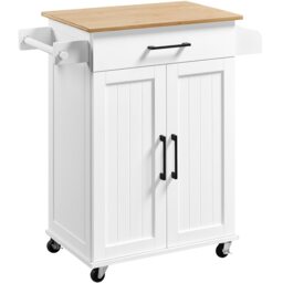 Yaheetech Kitchen Island Cart with Spice Rack Storage