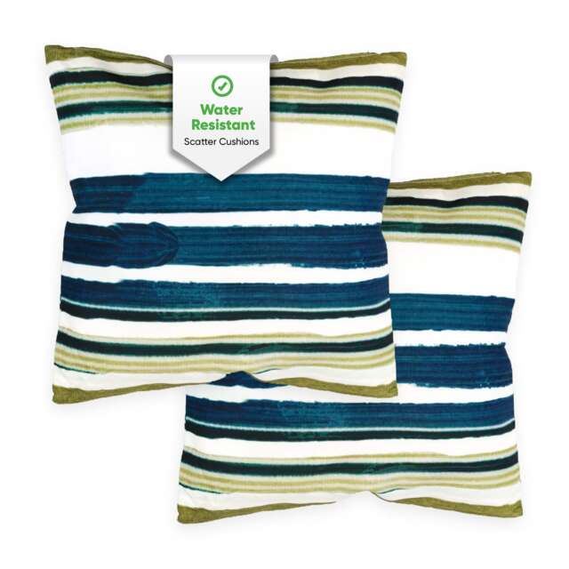 Gardenwize Outdoor Sofa Chair Scatter Cushions Painted Stripe Pair