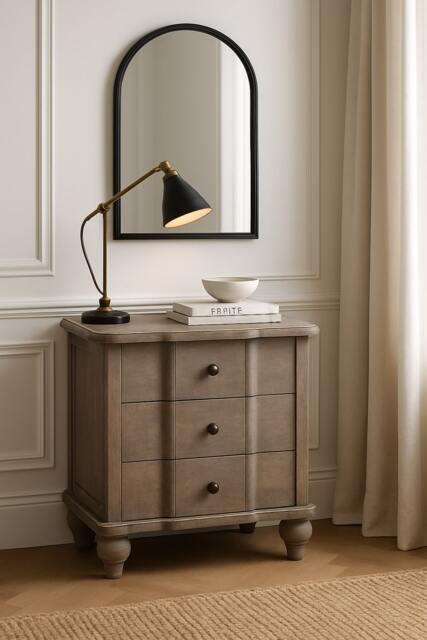 Artisan Furniture Solid Wood Beaumont Curved Nightstand