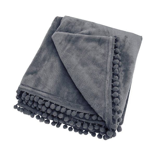 Walton & Co Cashmere Touch Charcoal Fleece Throw