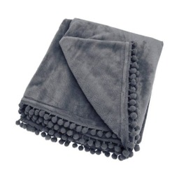 Walton & Co Cashmere Touch Charcoal Fleece Throw
