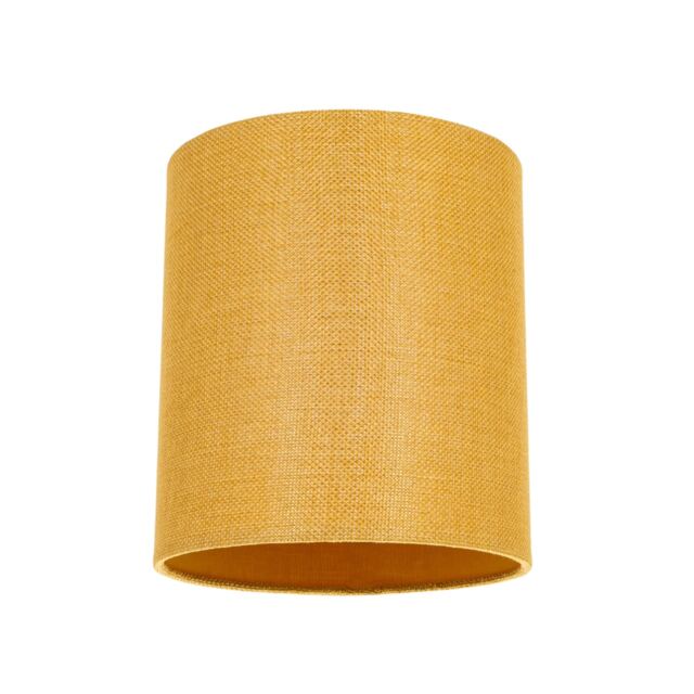 "Contemporary and Sleek Ochre Linen Fabric 6"" Cylindrical Lamp Shade 60w Maximum Yellow Ochre 1"