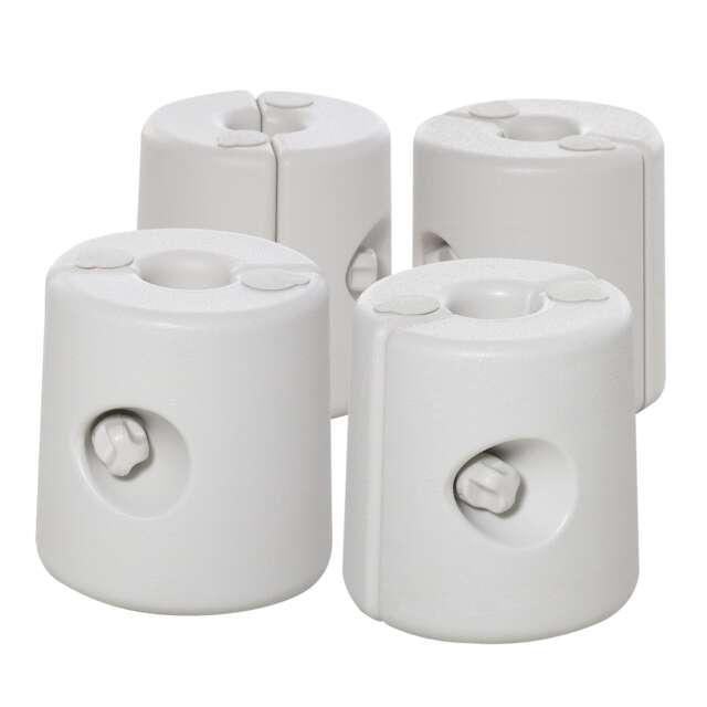 Outsunny 4 Pack 36 kg Gazebo Weights, Canopy Tent Weights with Rapid Clip, Gazebo Leg Weights Fill with Sand or Water, White