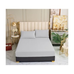 Groundlevel Egyptian Cotton Fitted Sheet Premium Luxuriously Soft Breathable Decor Grey