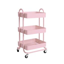 Levede 3 Tiers Kitchen Trolley Cart Pink Pink