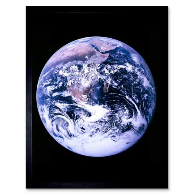 Space NASA Earth Apollo 17 Blue Marble Photograph Framed Wall Art Print