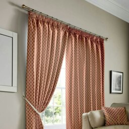 Cotswold Pencil Pleat Curtain - Orange - 229 cm x 182 cm