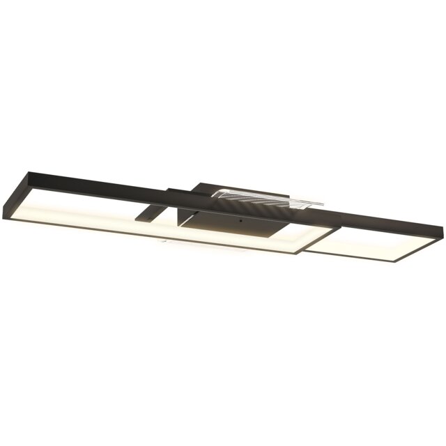 HOMCOM LED Ceiling Light, Modern Dimmable Ceiling Light with Wall Switch & Remote Control, Flush Mount Ceiling Lamp with 3000-6000K Colour Temperatures for Living Room, Bedroom, Black