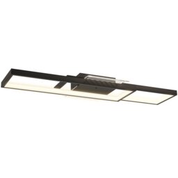 HOMCOM LED Ceiling Light, Modern Dimmable Ceiling Light with Wall Switch & Remote Control, Flush Mount Ceiling Lamp with 3000-6000K Colour Temperatures for Living Room, Bedroom, Black
