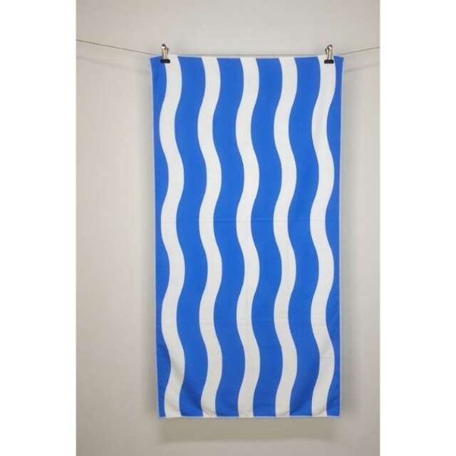 Dyzi Wavy Stripe Cotton Beach Towel Soft Absorbent Quick Dry 70x152cm