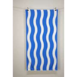 Dyzi Wavy Stripe Cotton Beach Towel Soft Absorbent Quick Dry 70x152cm