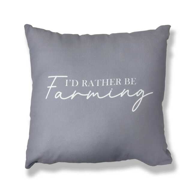 Filled Cushion Polyester - 45 x 45cm - I'd rather be farming