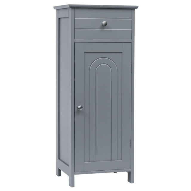 COSTWAY Bathroom Storage Cabinet Wooden Cupboard Grey Grey 1