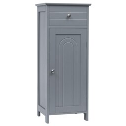 COSTWAY Bathroom Storage Cabinet Wooden Cupboard Grey Grey 1