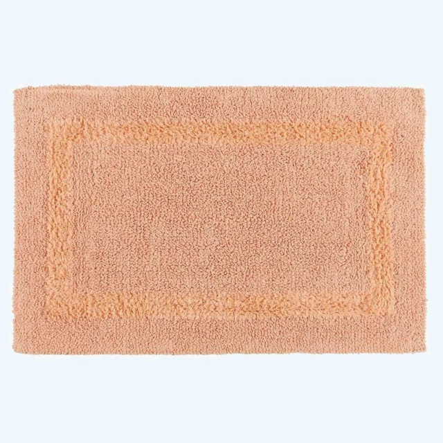 Homescapes Luxury Reversible Cotton Bath Mat - Peach Pink Peach