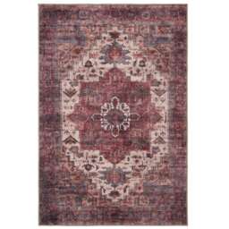 Plum Distressed Soft Washable & Liquid Repellent Living Room Area Rug 120cm x 170cm