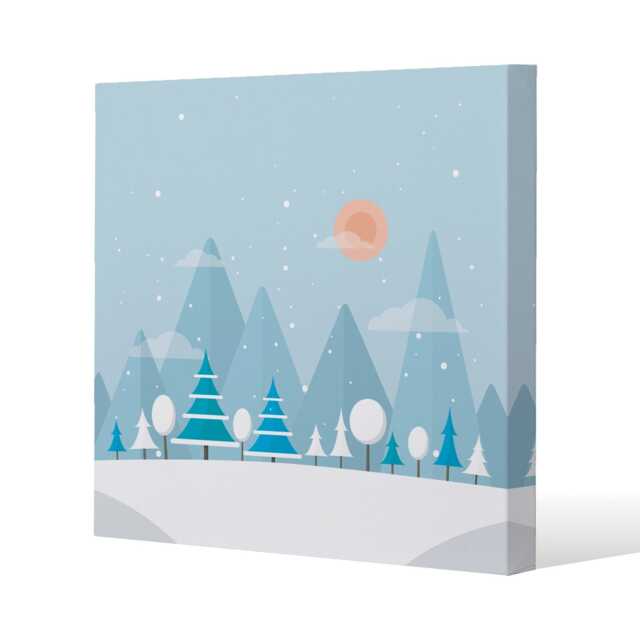 Christmas snow nature background (canvas) / 46 x 46 x 4cm Multi
