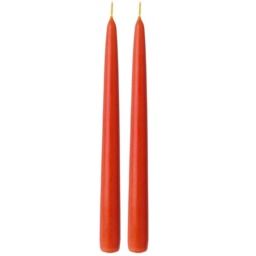 IHR Taper Candle Pair Solid Coloured Unscented Dusty Orange