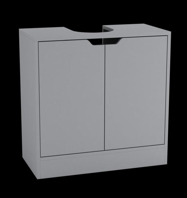 Bathroom Sink Cabinet with Full Pedestal Grey 14 x 32 x 64 1