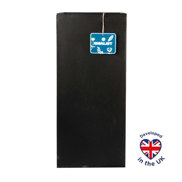 Tall Square Black Light Concrete Garden Planter H60 L27 W27 cm, 44 ltrs Cap.