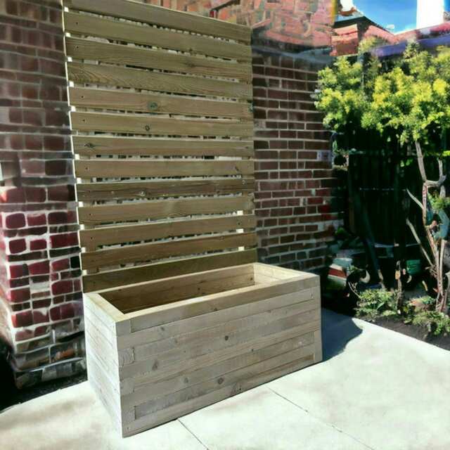 Norfolk Planter and Trellis - Wood - L180 x W40 x H180 cm Brown
